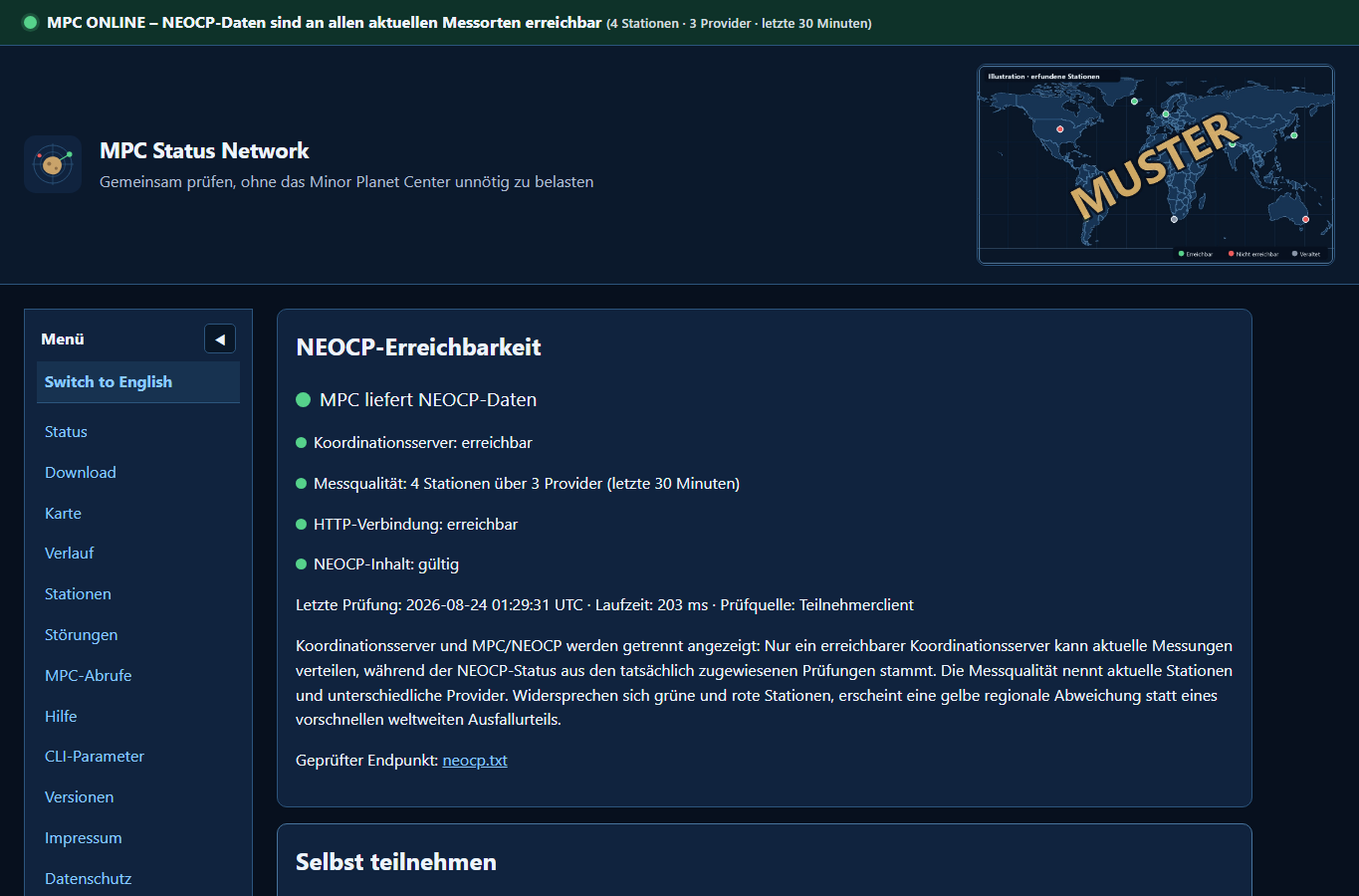 Screenshot: MPC Status Network