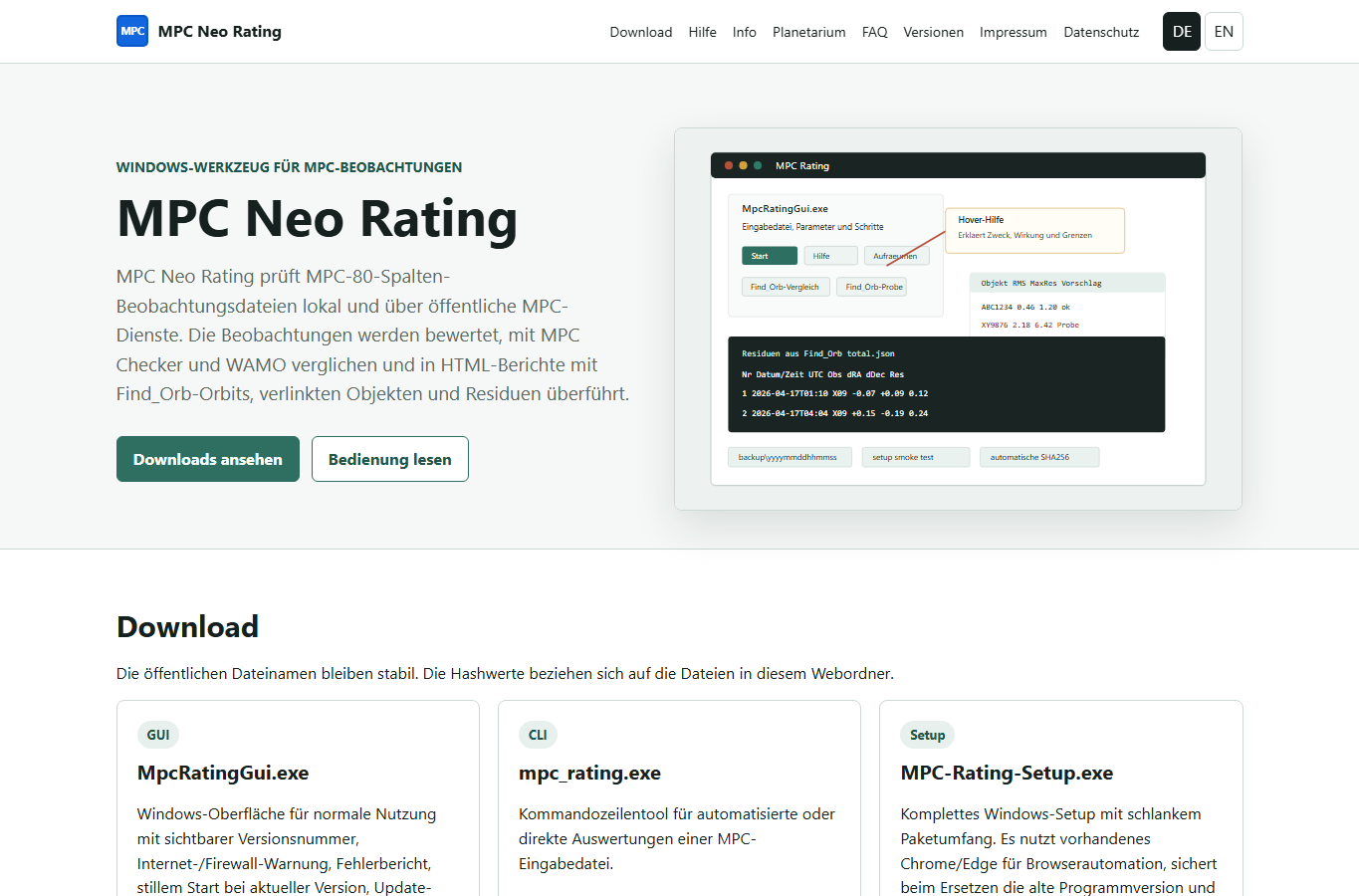 Screenshot: MPC Neo Rating