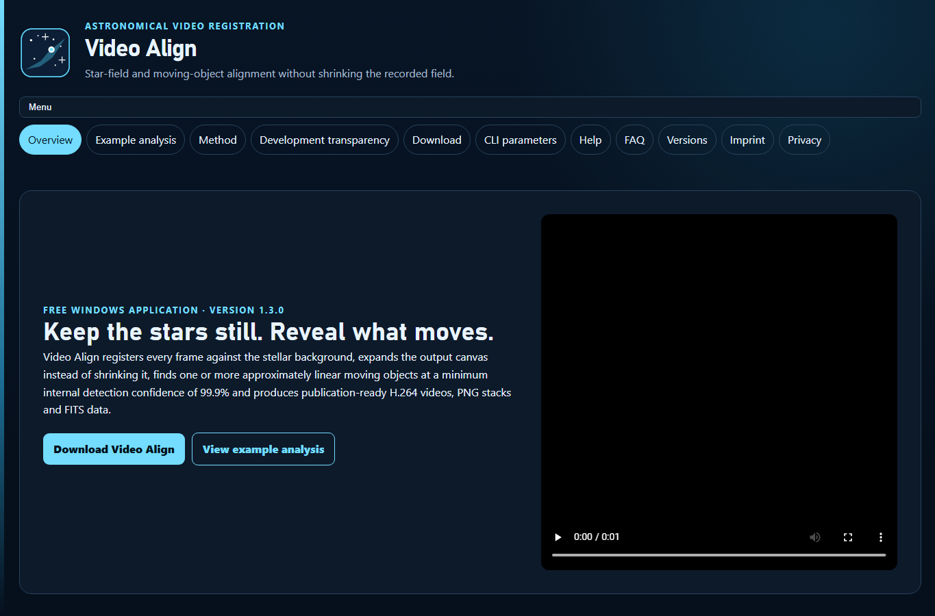 Screenshot: Overview · Video Align